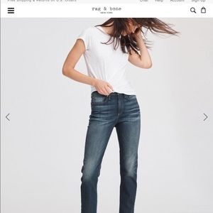 Rag and Bone Nina High Rise Straight Jeans 32